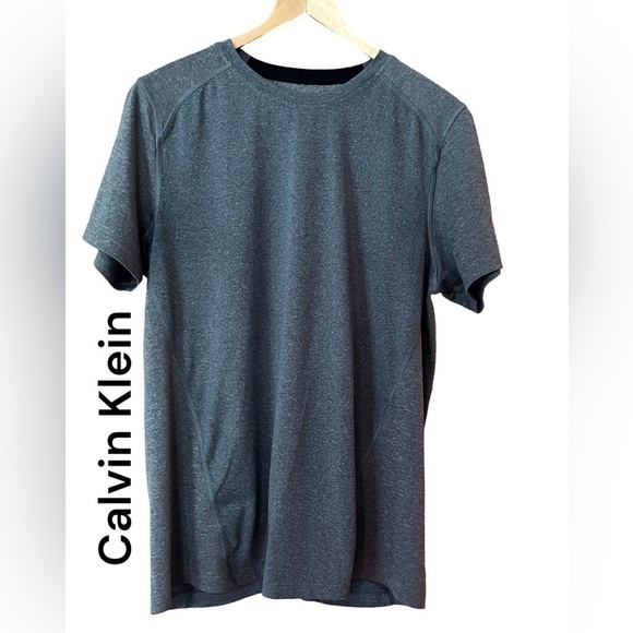 CALVIN KLEIN Performance Gray Regular Fit Short Sleeve Athletic Shirt - Picture 1 of 4